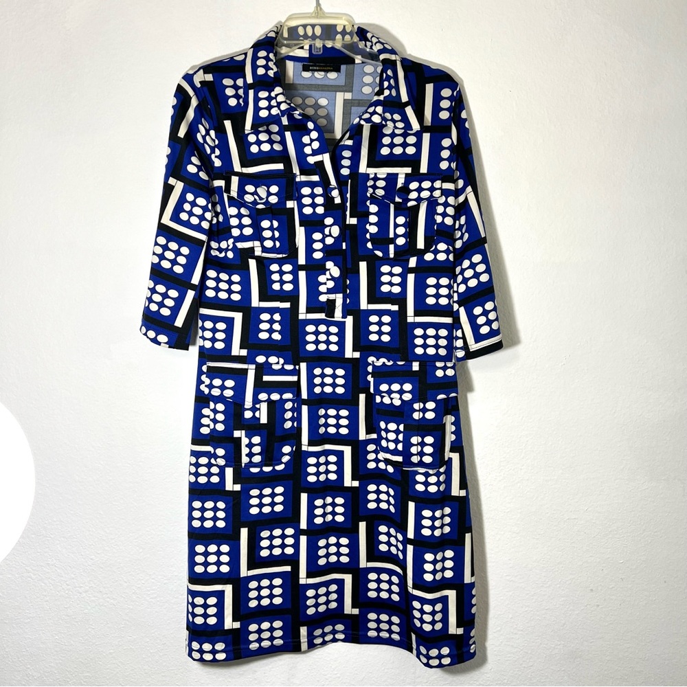 BCBGMaxAzria Blue Patterned Dress